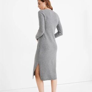 Madewell Gray Long Sleeve Midi Dress